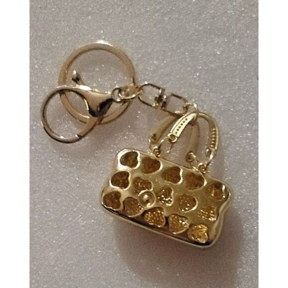 NWOT - Enamel Pink and Gold Tone Mini Handbag Purse Charms - Picture 6 of 16